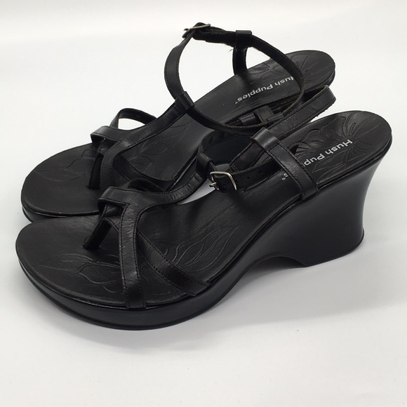 hush puppies black sandals